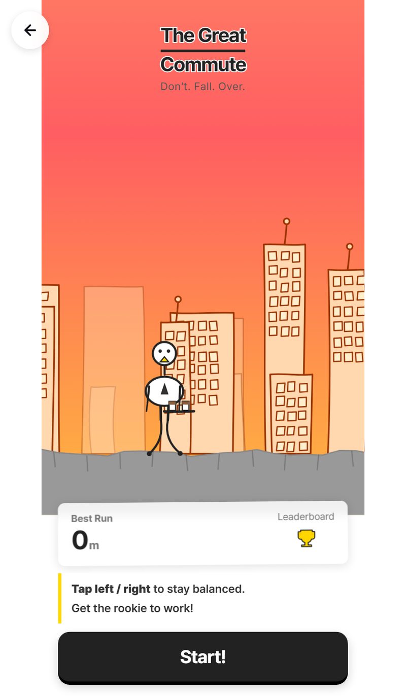The Great Commute start screen screenshot
