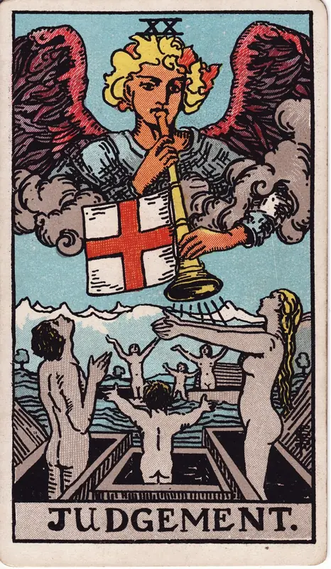 Judgement tarot card from the Rider-Waite-Smith deck